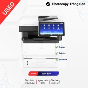 Máy Photocopy Ricoh IM 430. Máy photocopy đa năng trắng đen – tốc độ: 45 bản/phút. Bộ nạp và đảo 02 mặt bản gốc (ARDF)
