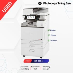 Máy photo Ricoh MP 3054 chính hãng, in màu chuẩn sắc, sống động. Công nghệ tiết kiệm mực. Bảo hành 3 năm, hỗ trợ kỹ thuật trọn đời. Tặng kèm mực, giao lắp tận nơi miễn phí. Máy mới 95%.