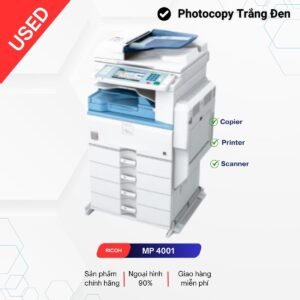 Máy Photocopy Ricoh Aficio MP 4001 là máy đã qua sử dụng từ các nước tiên tiến trên giới và vừa hết hạn bảo hành, máy còn mới từ 90% – 95%.
