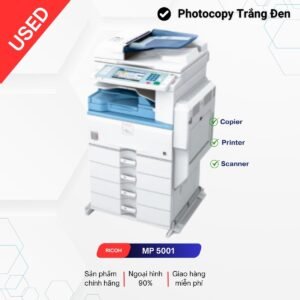 Máy Photocopy Ricoh Aficio MP 5001 là máy đã qua sử dụng từ các nước tiên tiến trên giới và vừa hết hạn bảo hành, máy còn mới từ 90% – 95%.