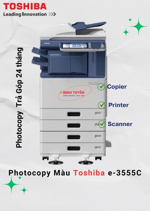 Máy photocopy màu Toshiba e-3555c được bán trả góp tại Định Tuyến.